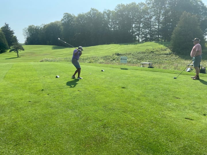 Golf swing at the Tee Off For Hospice
