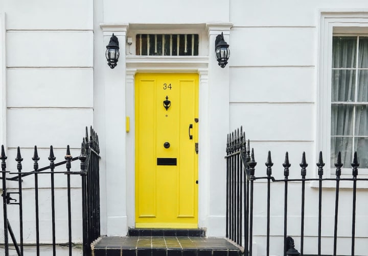 brightly painted front door to add appeal