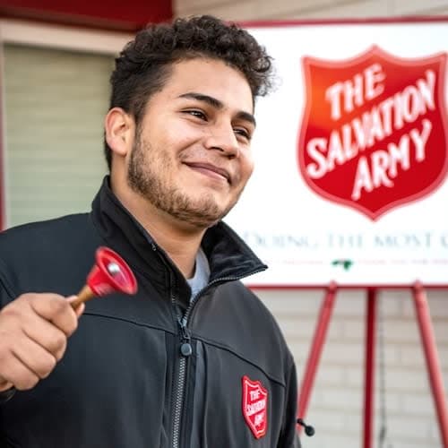 the salvation army collecting donations