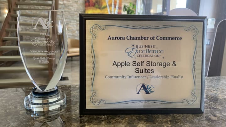 Apple Self Storage & Suites Receives Business Excellence Award