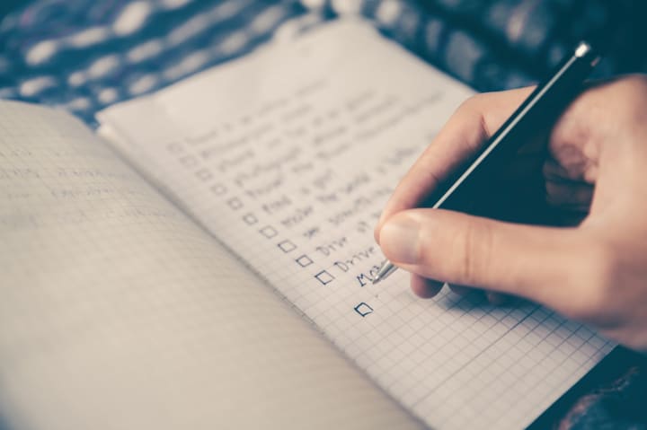 making a to-do list each day