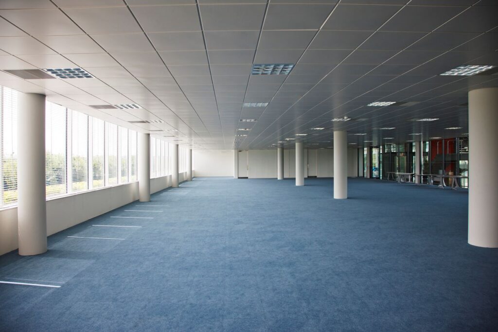 An empty office building during a move. 