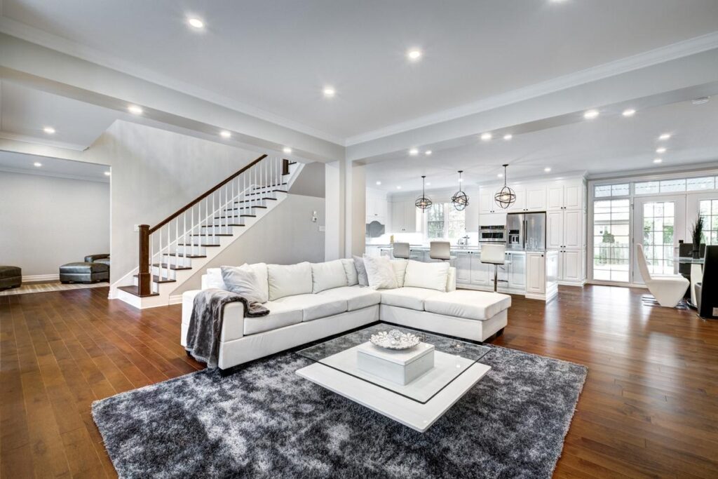 A modern home beautifully staged to sell.